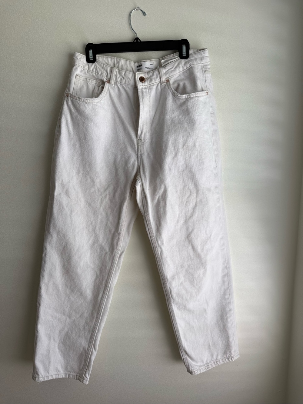 Bershka White Mom Jeans Size 12